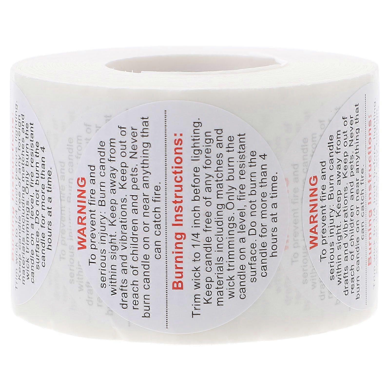 Candle Warning Labels Candle Jar Container Stickers Candle Making Stickers Warning Roll Candle Safety Labels Sticker Decal For Soy Wax Candle Jars Tin