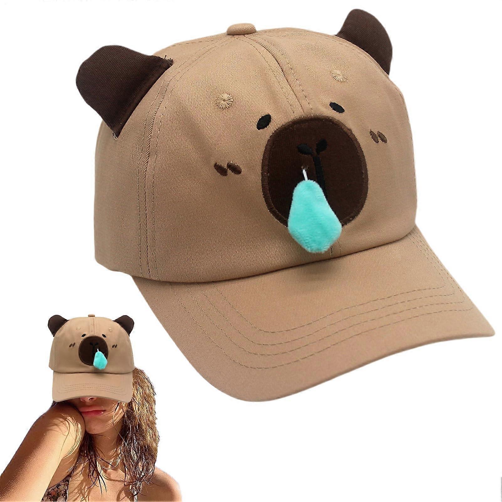 Capybara Baseball Hat with Cute Embroidered Animal Design, Adjustable Cosplay Cap for Easter Gift