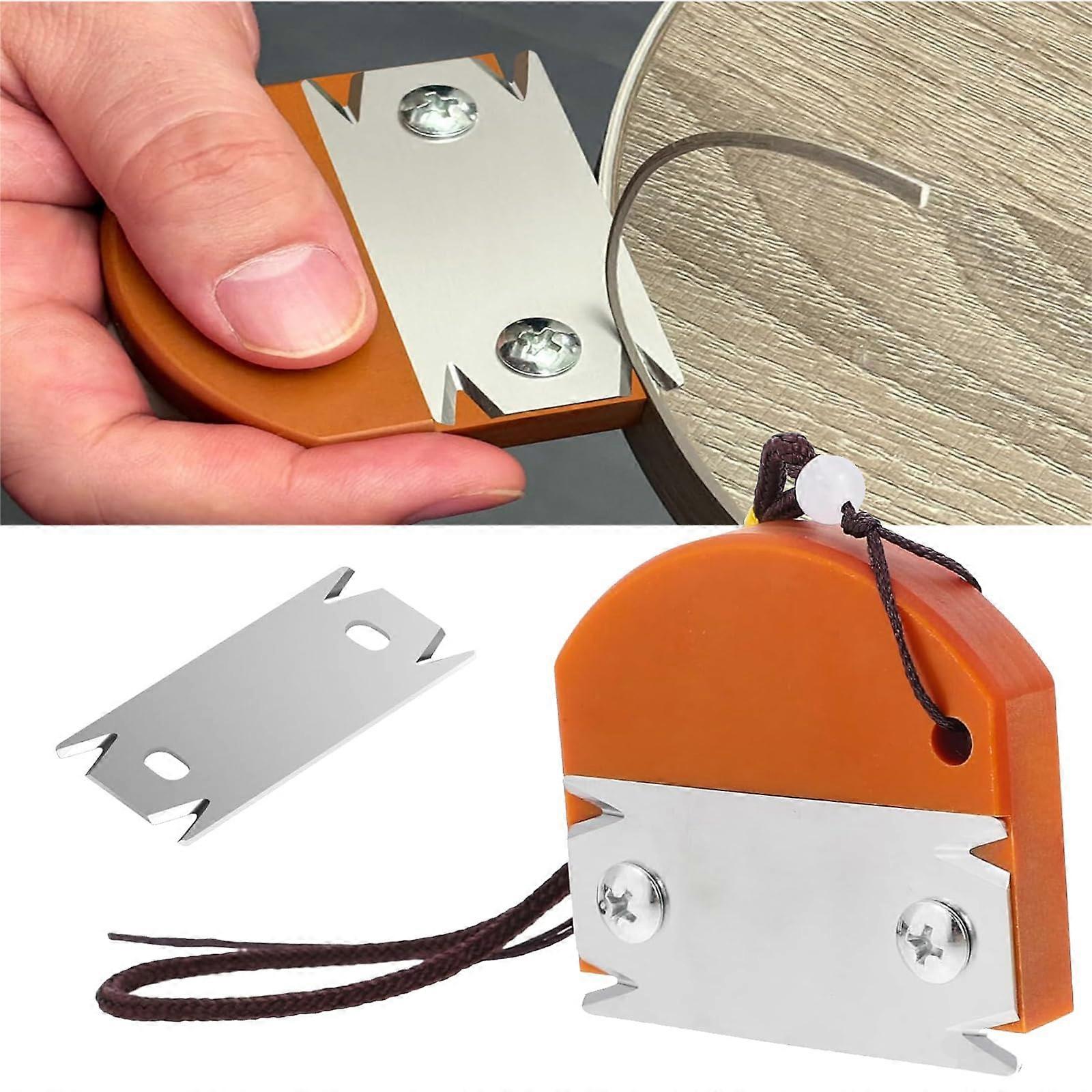Veneer Edge Cutter, SingleHanded Planer for Woodworking, Manual Edge Banding Cutter with 1 Replacement Blade (Orange)