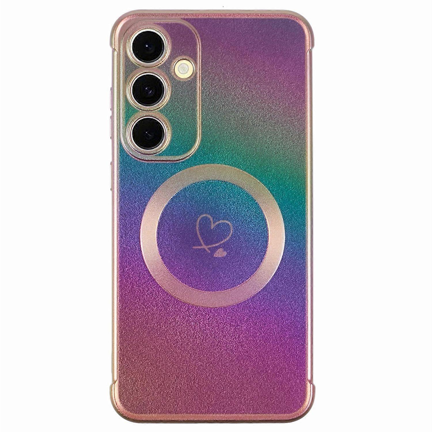 For Samsung Galaxy S24 Magnetic Case TPU Gradient Electroplated Phone Cover - Colorful