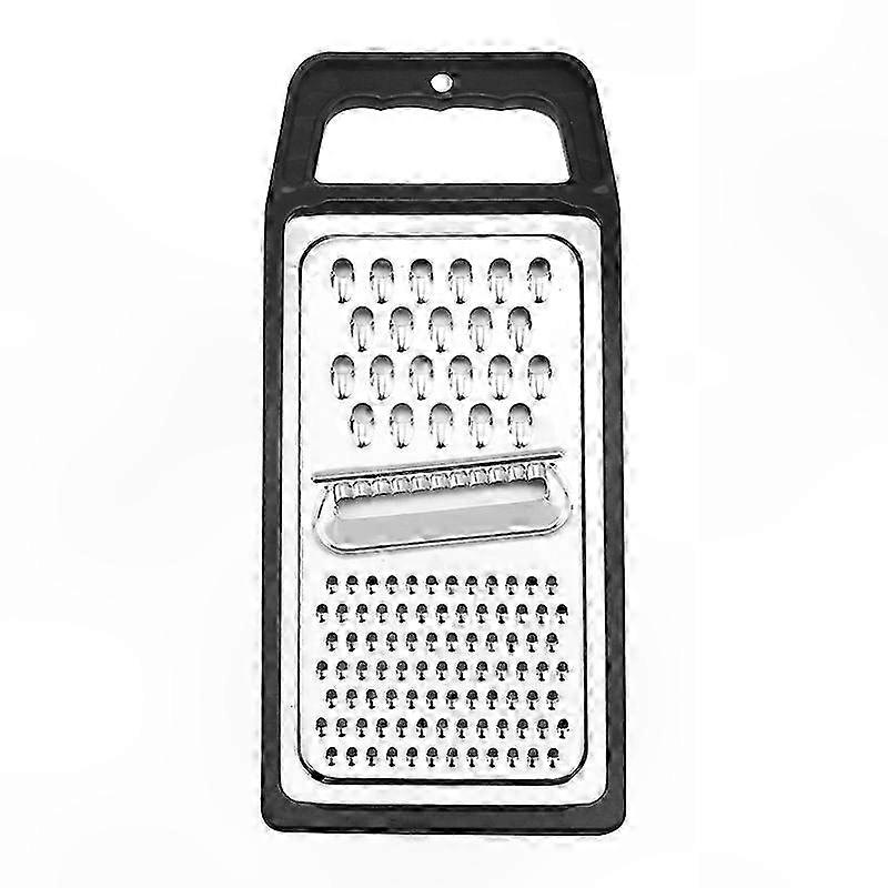 Multi-purpose grater with plastic frame, durable stainless steel design