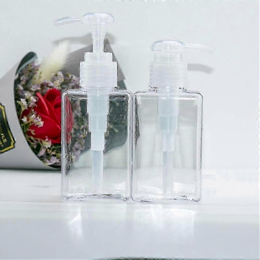 Transparent Kitchen Dispenser Bottles, 2-Pack, 100ml Pump Containers for Liquids