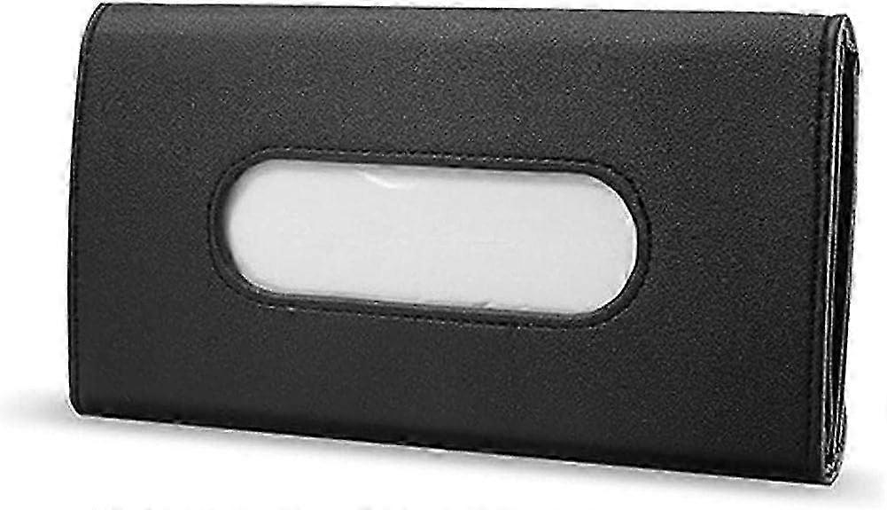 3 Pcs Car Tissue Holder,Car visor tissue holder for Car PU Leather Tissue Box Holder for Seat Back,black,Tissue included