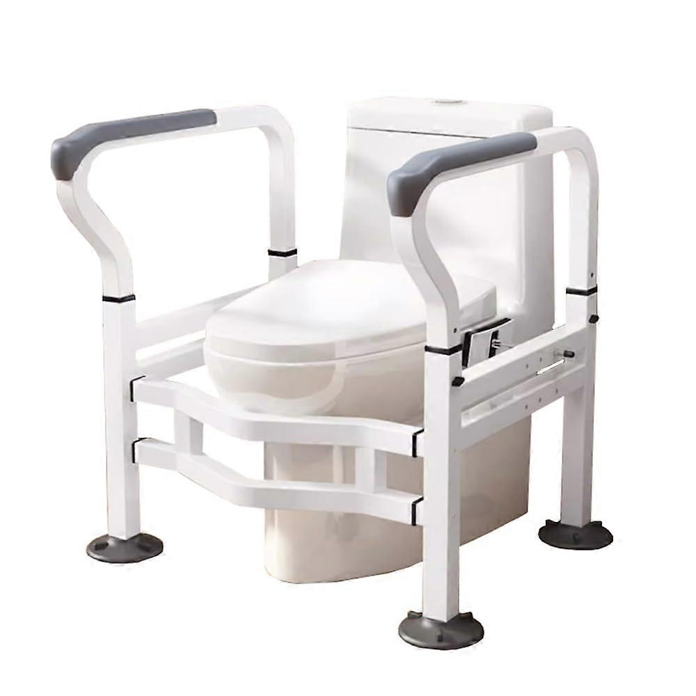 Toilet Safety Frame Multi-Position Height/Width Adjustable White 55x42x76 Cm Side Paper Holder Seat Frame For Elderly