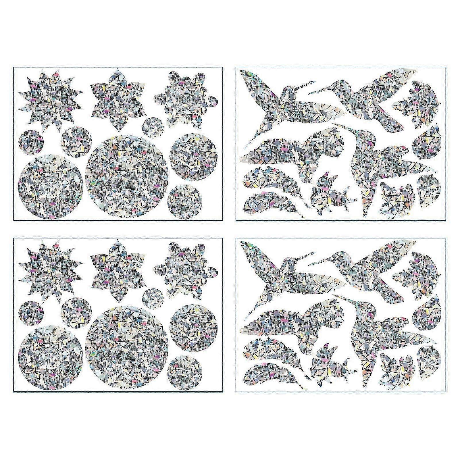 4 Sheets Waterproof Static Cling For Bird Strikes Window Stickers Anti Collision