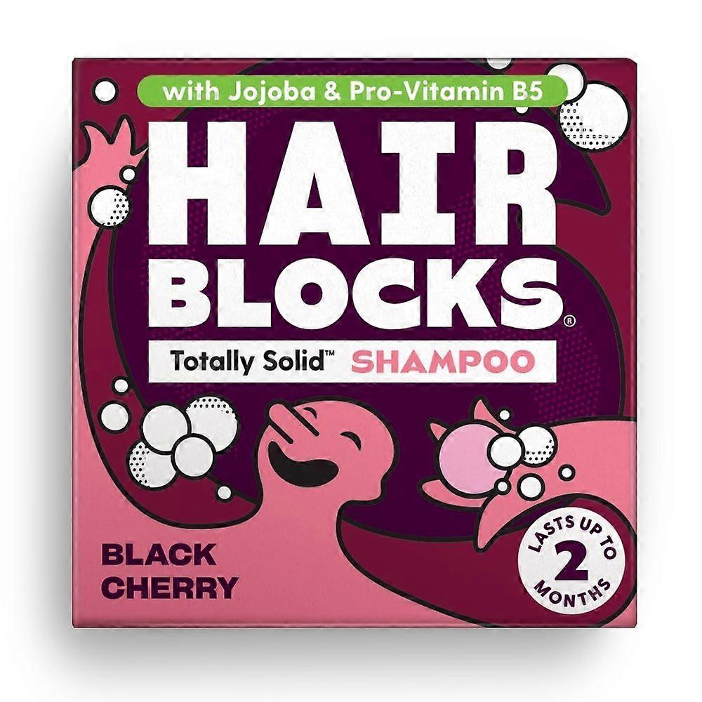 Shower Blocks Hair Blocks Solid Shampoo - Black Cherry 85g - 3 Pack