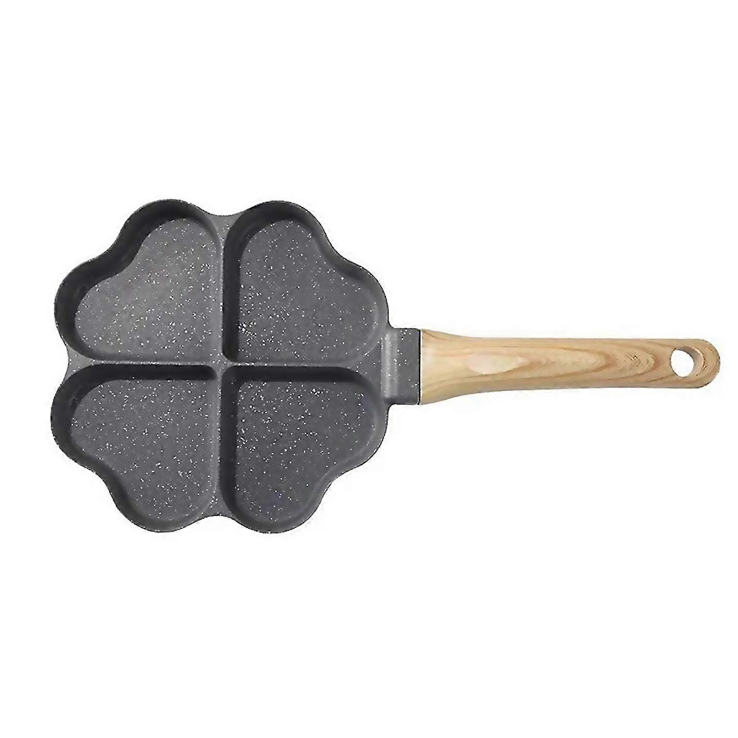 For Heart Shaped Egg Pan Mini Egg Dumpling Pan 4 Grid Breakfast Pan Black