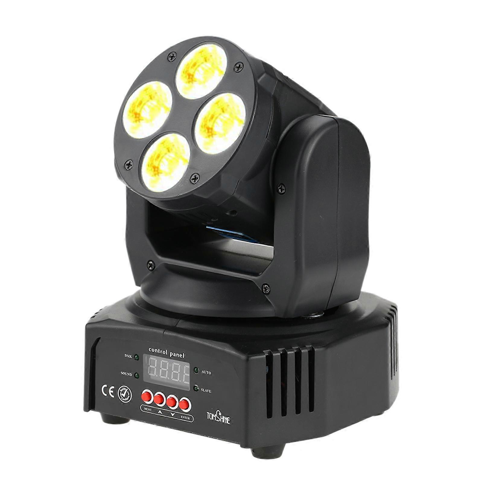 Tomshine 60W 4 LEDs RGBW+Amber+UV 6-in-1 Washing Effect Moving Heads Stage Light AC90-240V 16/18 Channels Sound Activation Auto DMX512 Master-Slave M