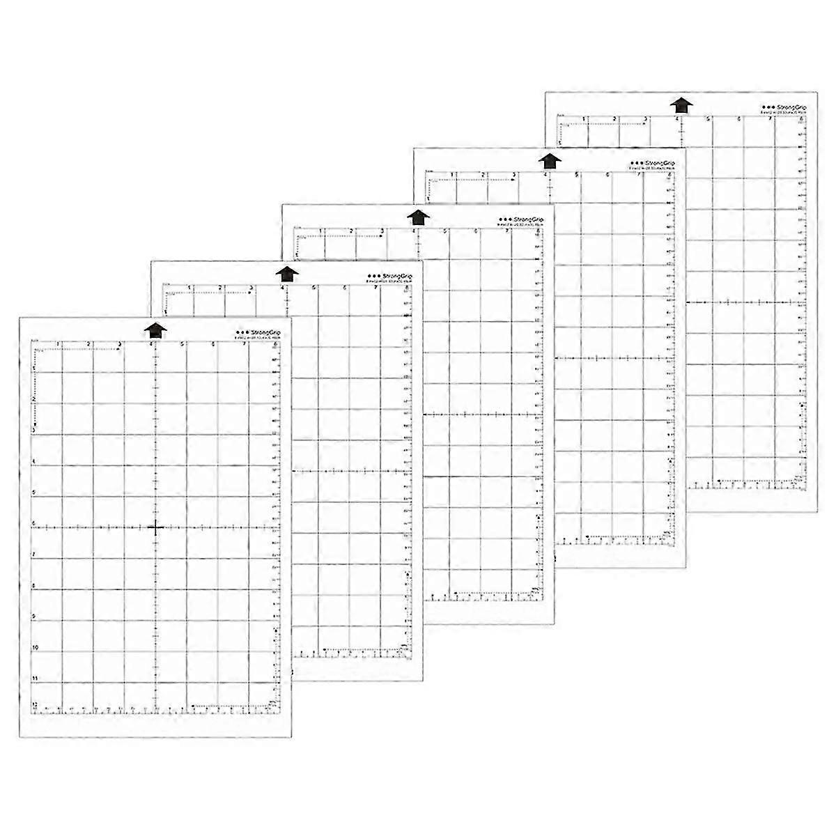 5Pcs Cutting Mat 12x8In PVC Standard Grip Adhesive Cut Pad Replacement Non-Slip Viscosity Medium Mesh Crafting