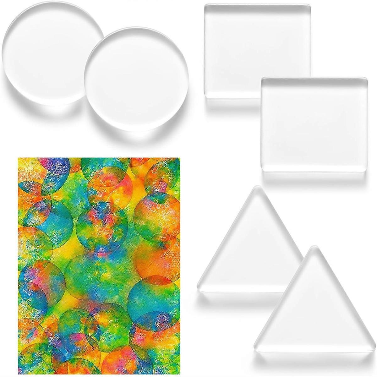 6 Pack Monoprinting Print Plates 3 Inch Small Gel Printing Plates