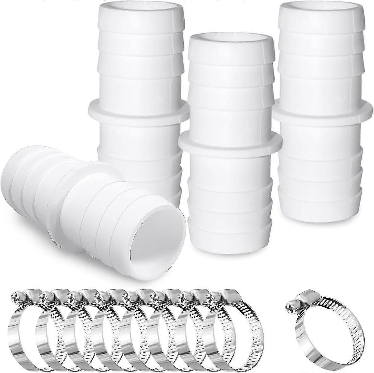 4 Pieces Swimming Pool Connector Adapter, Swimming Pool Hose Connector,  32 mm to 38 mm, Connection Kit for Swimming Pool Pipes, with 8 Hose Cla