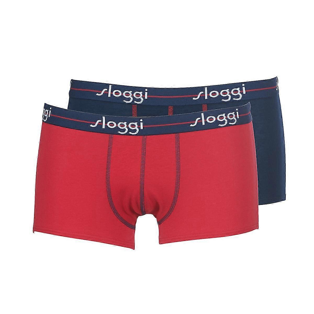 Sloggi Men Start 2 Pack Boxer Briefs Shorts - Blue / Red (m008)