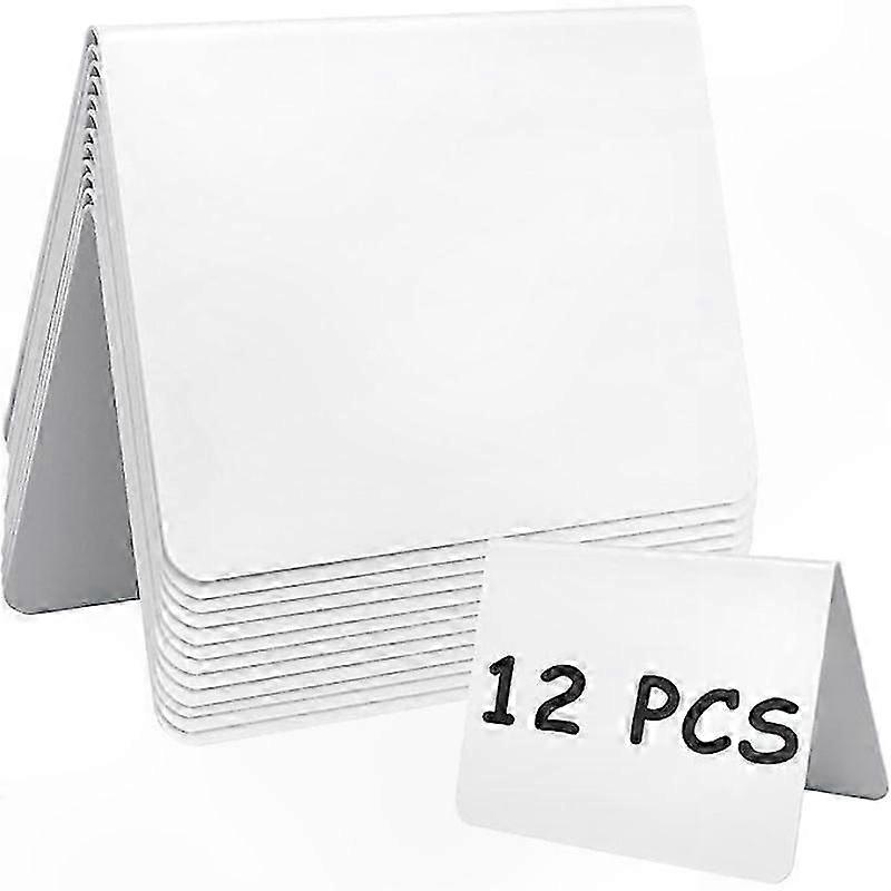 Set of 12 Mini Whiteboards for Labeling, Ideal for Events, Catering, and Organization, Durable and Reusable Markers Included