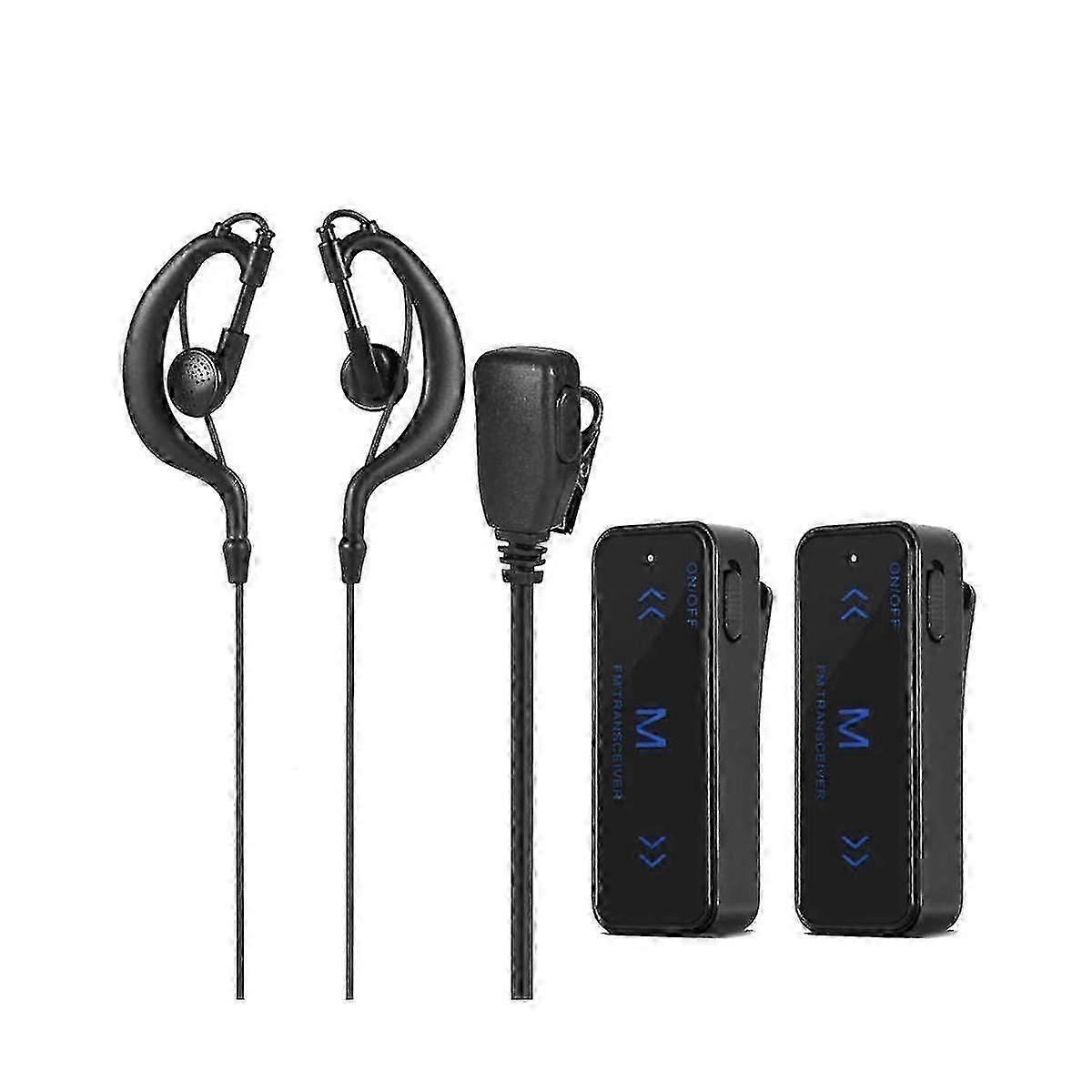 Improved 2-Way Radio with 3W Transceiver: 2 Pcs Mini Walkie Talkie, USB-Powered Headset Earmuff, 400-470mhz Frequency Range