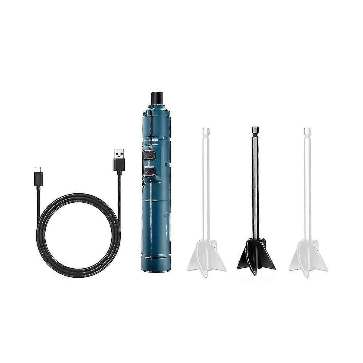 Portable epoxy resin mixer for charging, plastic blue, labor-saving and easy to clean