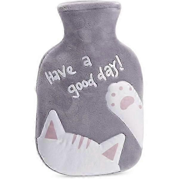 Hot water bottle, grey, 350ml, durable rubber. Cs fast