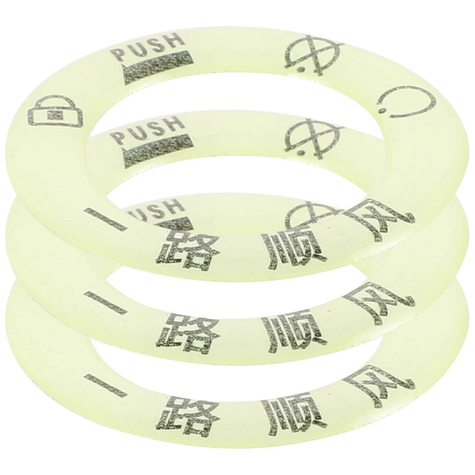 Push to Start Button Cover for Car Interior Decoration 3Pcs Fluorescent Ignition Stickers