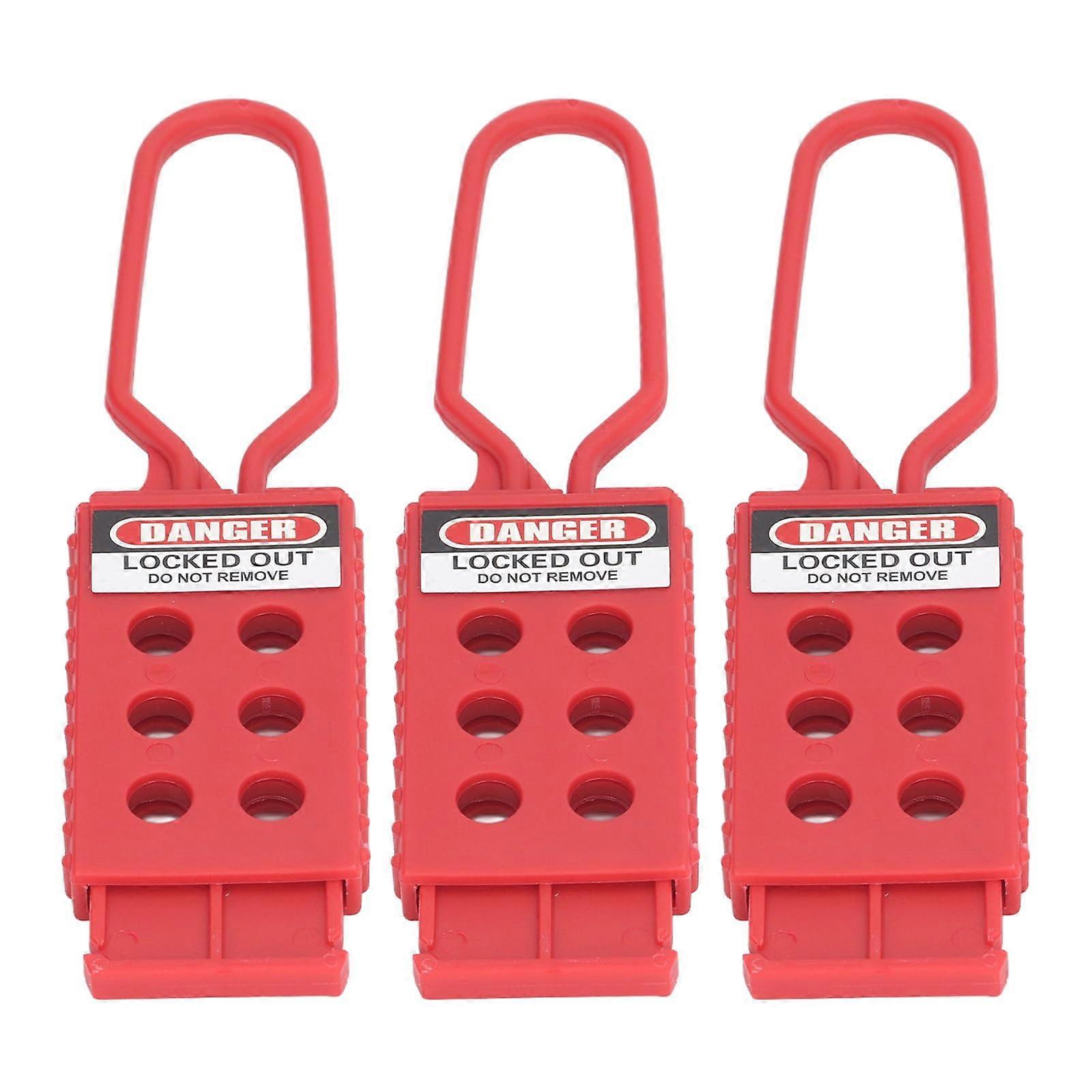 9mm Hole Diameter Tagout Lockout Hasp, Durable PP Material for Valve Tube Lines, 3-Pack Lockout Device