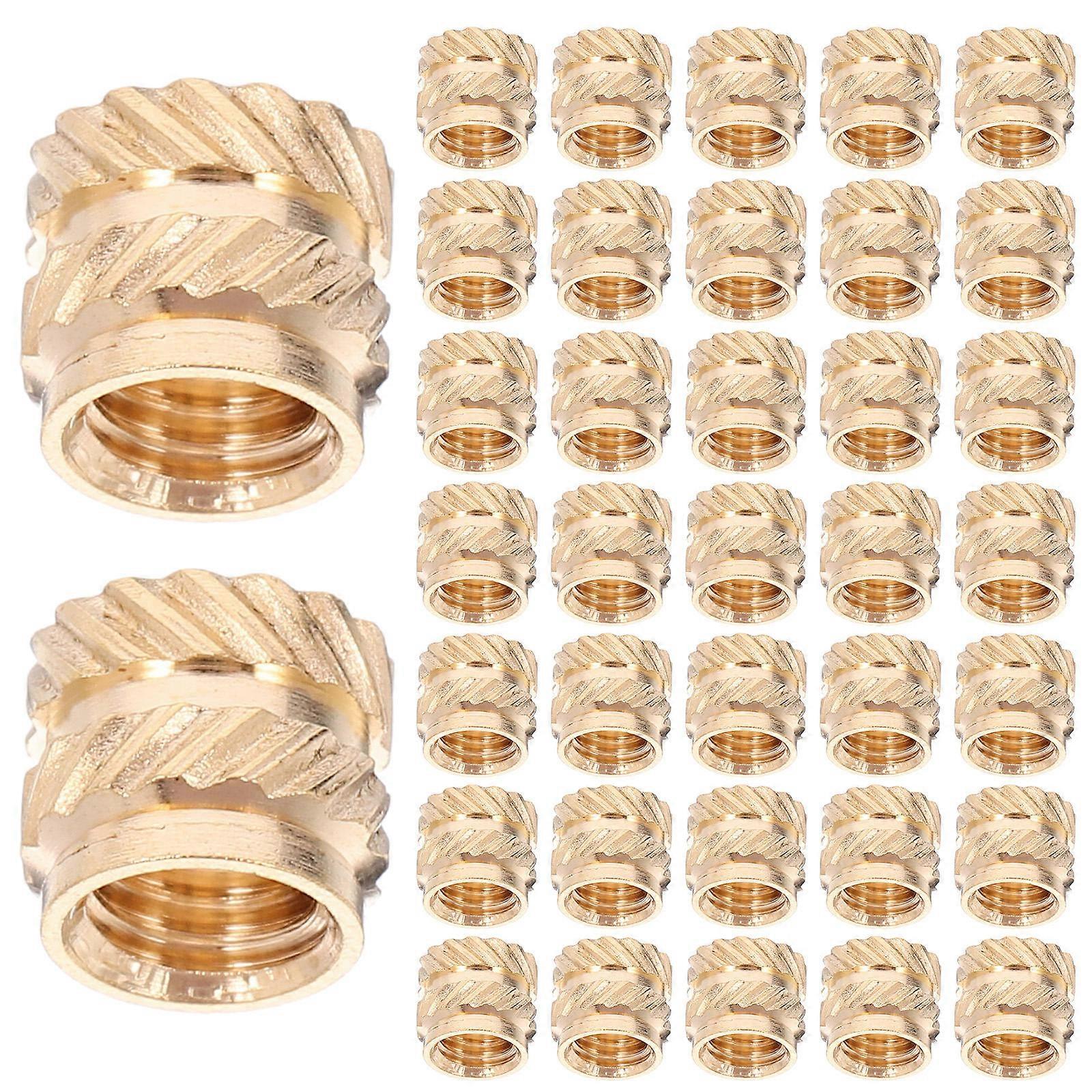 60pcs M5 Brass Threaded Inserts for Plastic Metal Heat Set Nuts Durable High Precision 3D Printing Woodworking DIY Projects