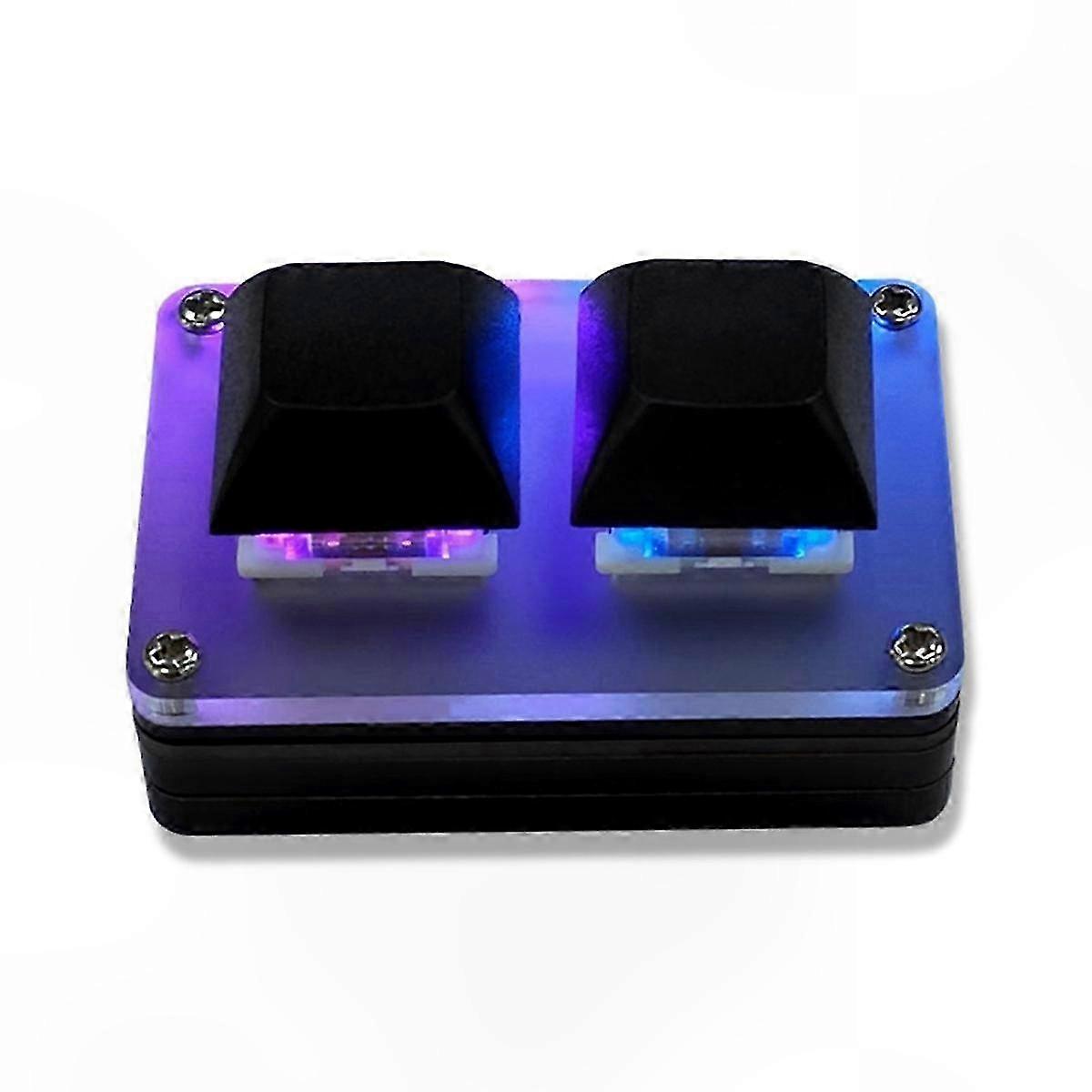 Programmable Mini Keyboard with 2 Keys, RGB Lighting for Gaming & Custom Shortcuts