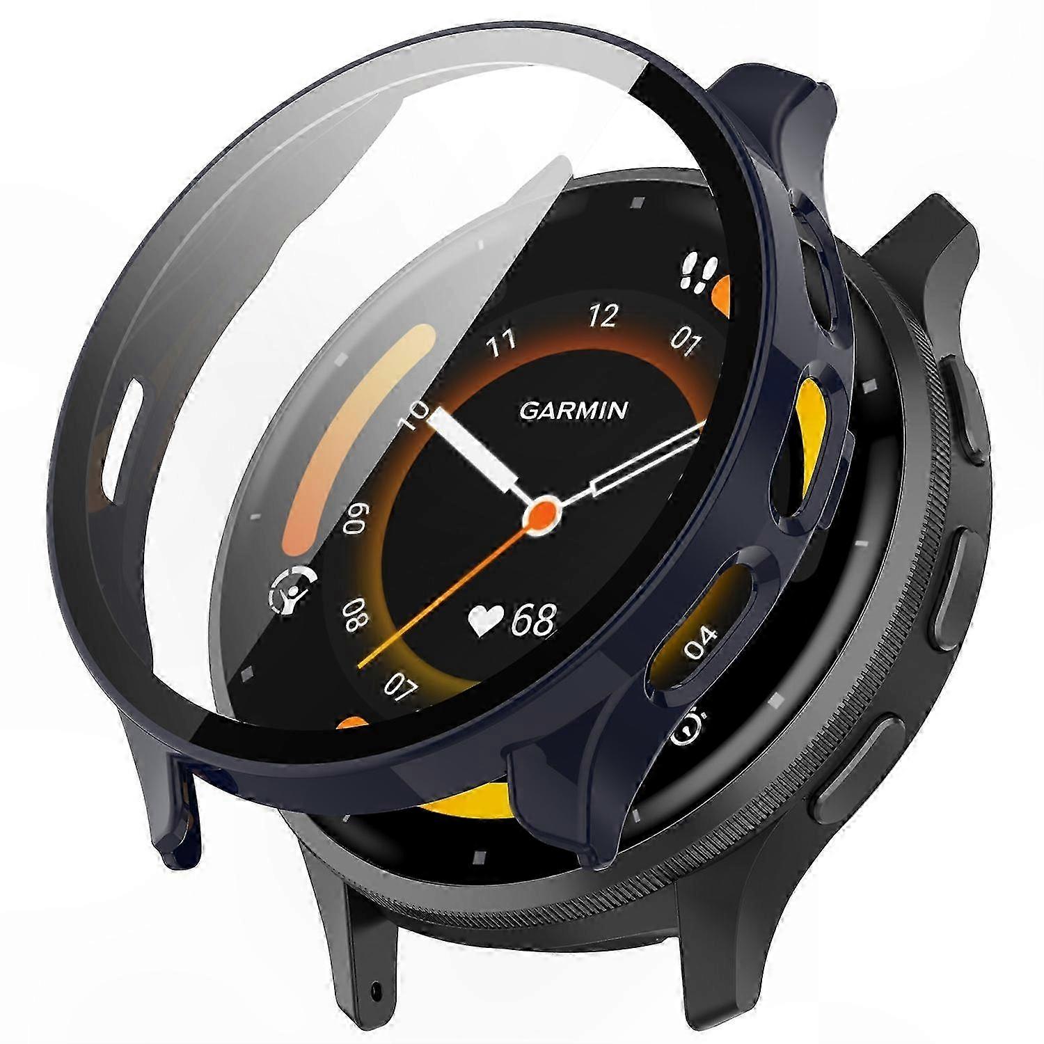 Tempered Glass Screen Protector for GPS Smartwatch with Scratch Resistant PC Case Cover