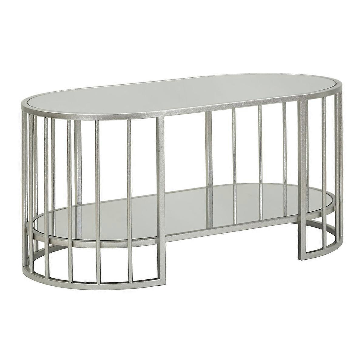 MF793 Table basse, Argent, Métal, 90x50x45 cm