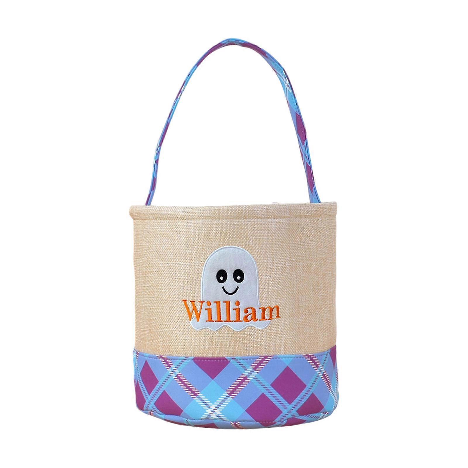Fabric Trick or Treating Bucket Bag Friendly Halloween Party Accessory For Children Candy Collection Multicolor