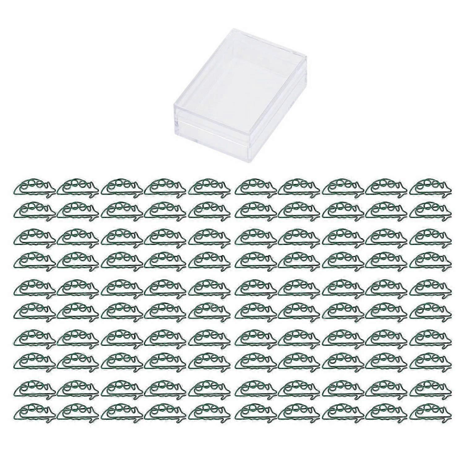 2025 Latest Model 100pcs Paper Clips Portable Small Cute Green Pea Shape Anti