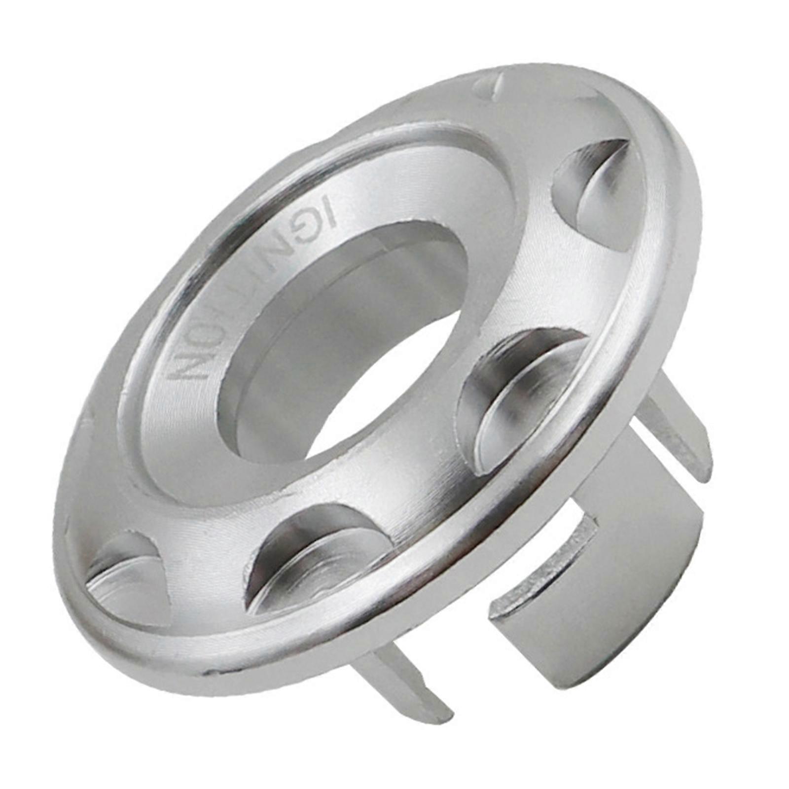 Ανθεκτικό στη διάβρωση περίβλημα κλειδαριάς αλουμινίου για ποδήλατα Μηχανισμός πρόληψης κλοπής Διακοσμητικά καλύμματος κλειδαριάς ανάφλεξης Ασημί