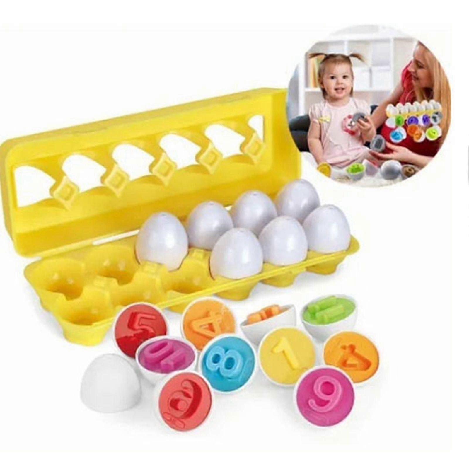 2025 12pcs Matching Eggs Set Educational Early Learning Shapes Sorting Color Recognition Eggs Toy Set