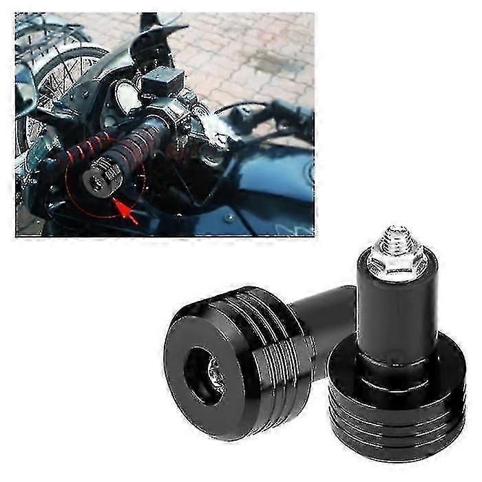2025 Handlebar Grips Pair Of Universal 22mm Aluminum Motorcycle Handlebar Ends Auto Stop Plug Red Silver