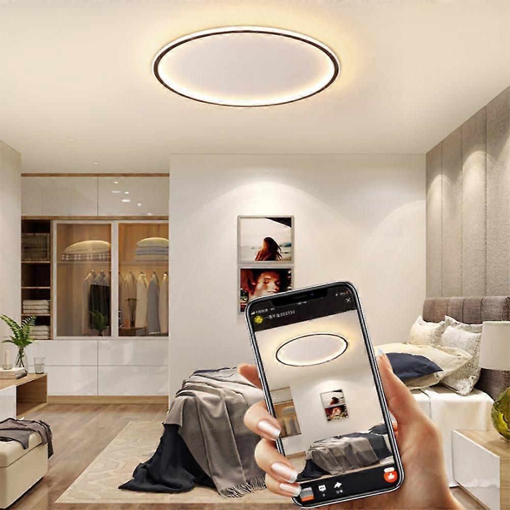 50CM Ultra-thin LED Ceiling Light, 61W Remote Control Stepless Dimming Bathroom Light
