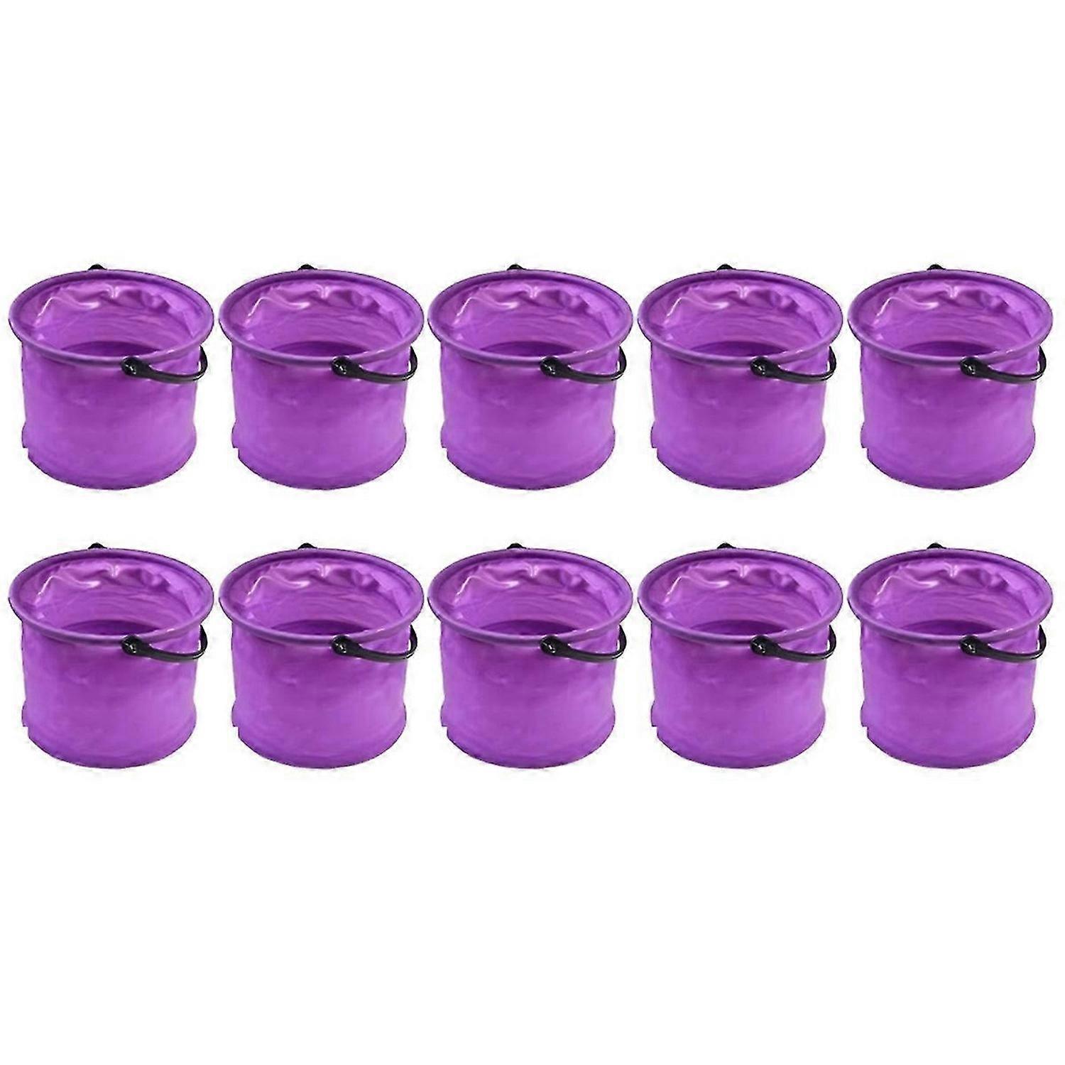 Purple Folding bucket, foldable portable fishing bucket