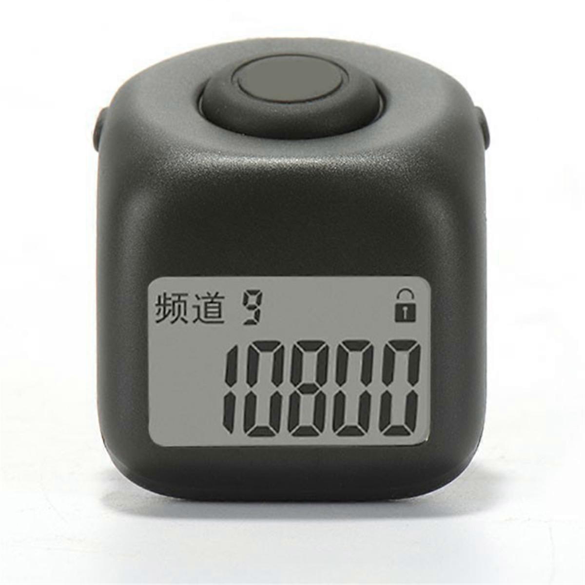 9 Channels Hand Tally Counter Portable FingerRing with Lock Function Prayer Counter Clicker Black