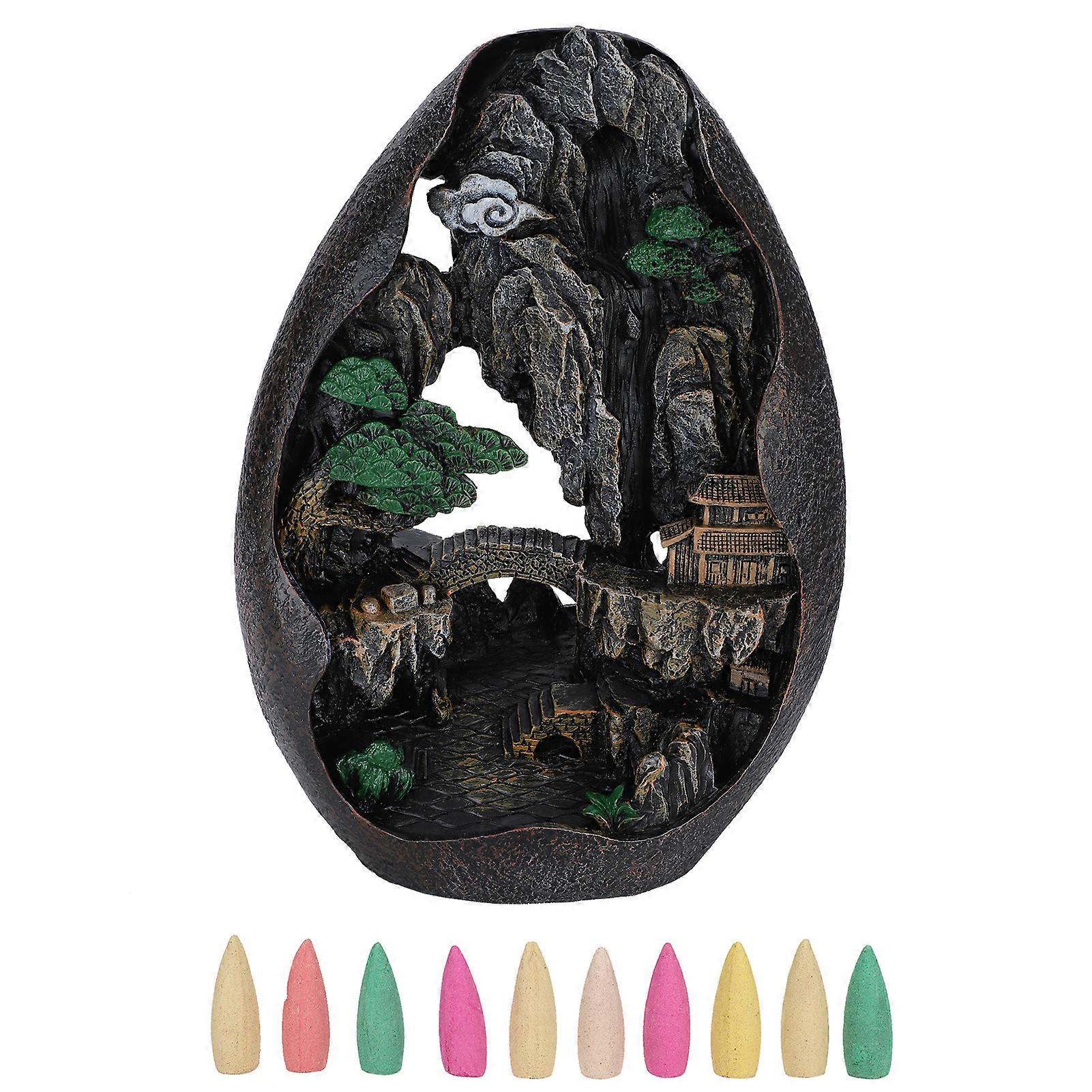 Resin Backflow Incense Burner for Bedroom Decor