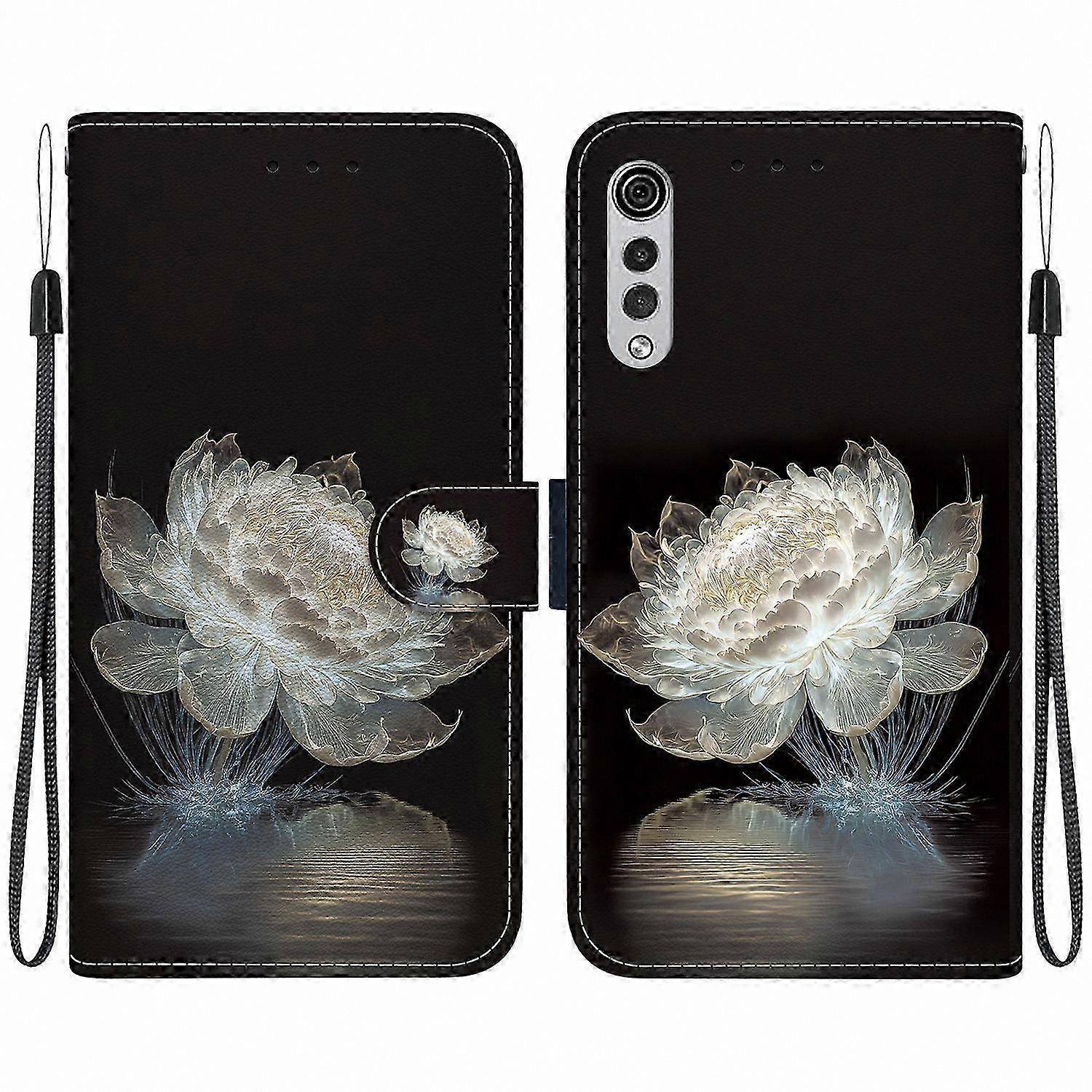 Artistic Crystal Pattern Leather Phone Case with Unique Design