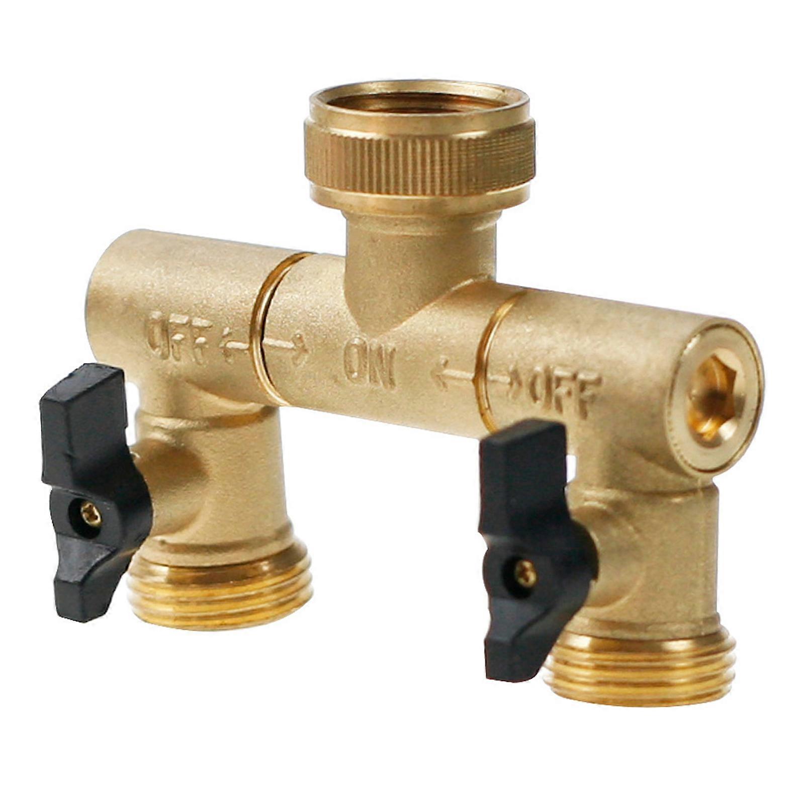 3/4 Inches Hose Fitting Adapter with 2 Rotating Valves Quick Easy Installation for Garden Watering