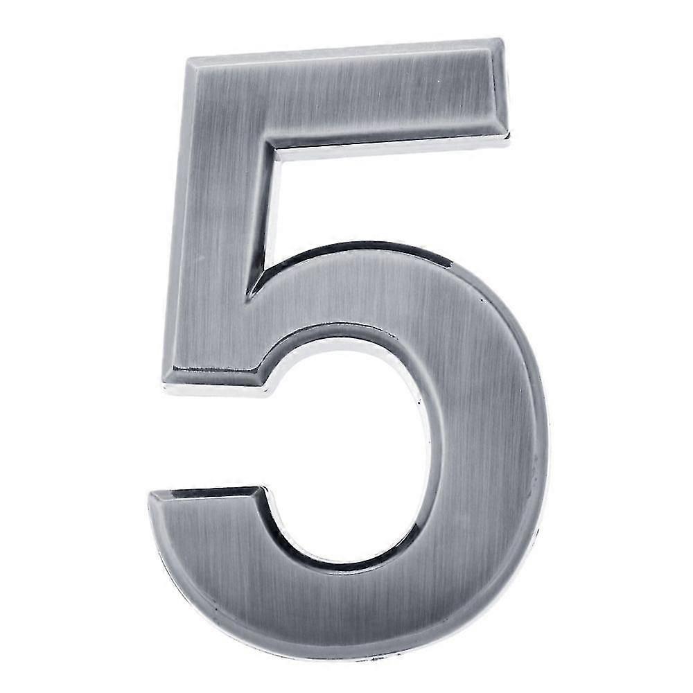 Silver Plastic Sticker Door Number Sticky Digital Number 5