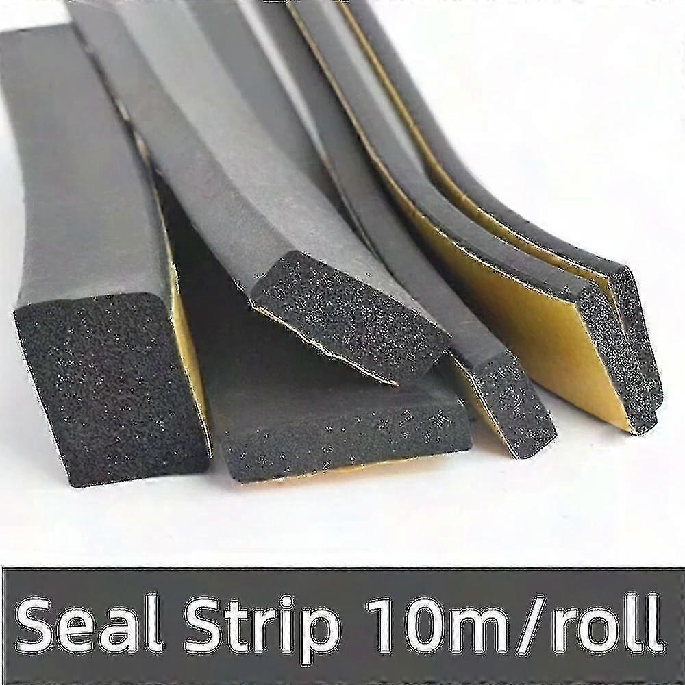 EPDM Self-Adhesive Sponge Seal Strip, Black Rubber Foam with Strong Single-Sided Adhesive for Soundproofing and Insulation