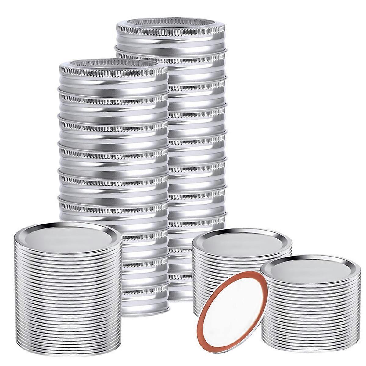 48 PCS Wide Mouth Jar Lids and Rings, Reusable Leakproof Canning Lids with Silicone Seals, (Wide Mo