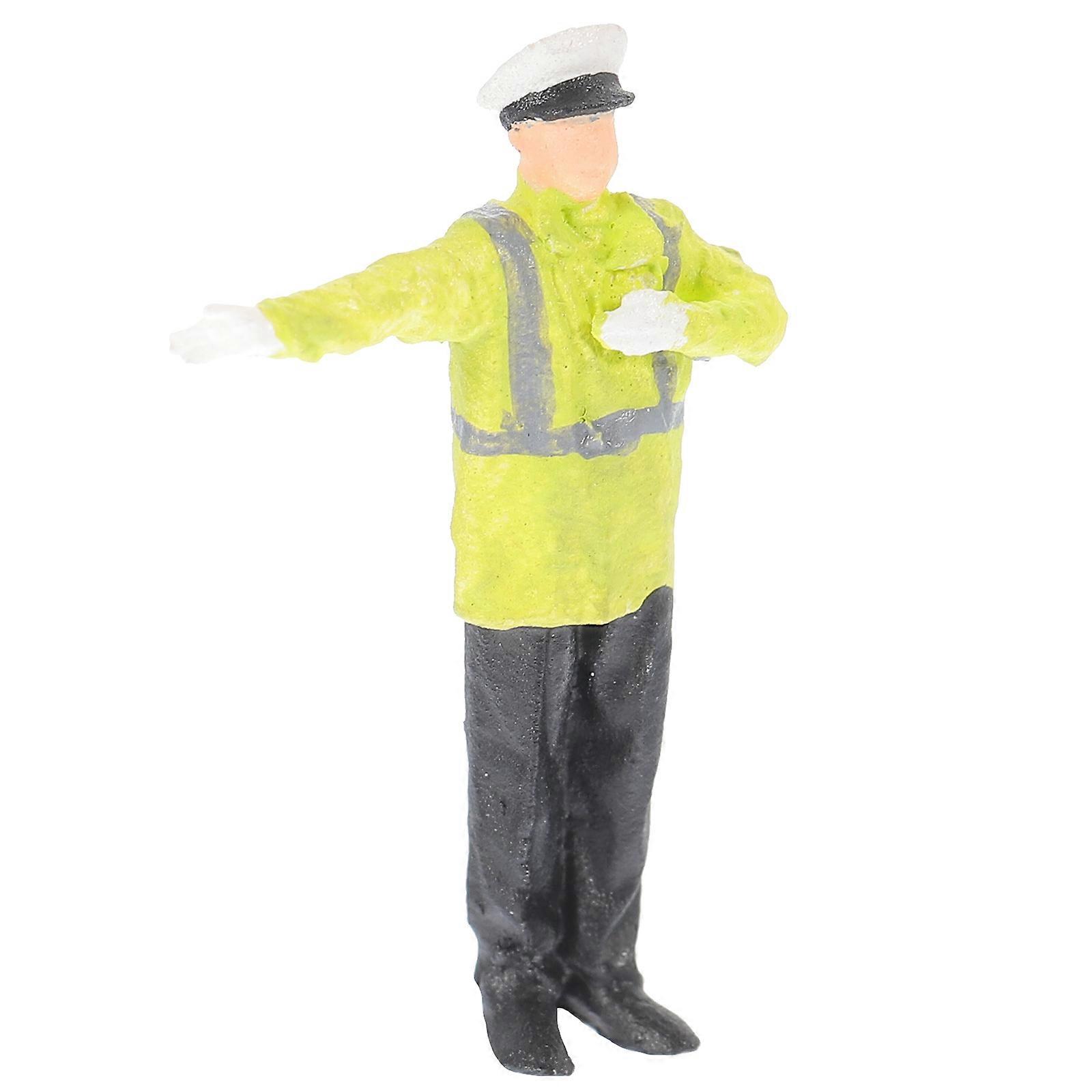 Miniature Traffic Police Figurine for Kids Playset 5Pcs Resin Layout Prop