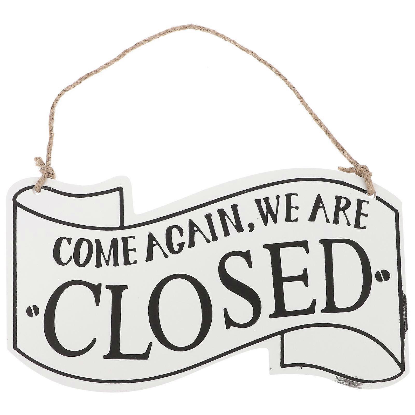 Wood Open Sign Vintage Double Side Door Hanging Open and Close Signs 2Pcs