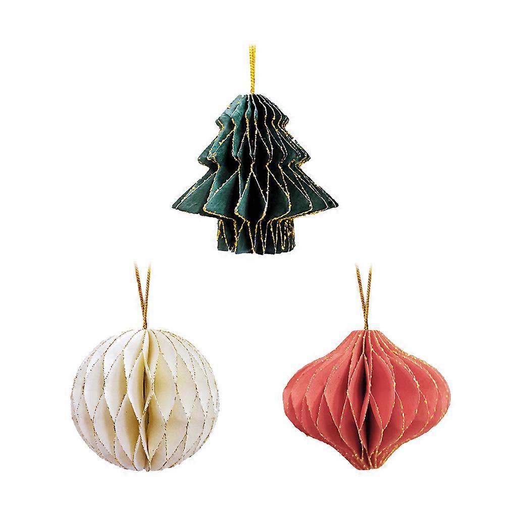 Christmas Supplies Paper Ball for Decoration 9Pcs Xmas Tree