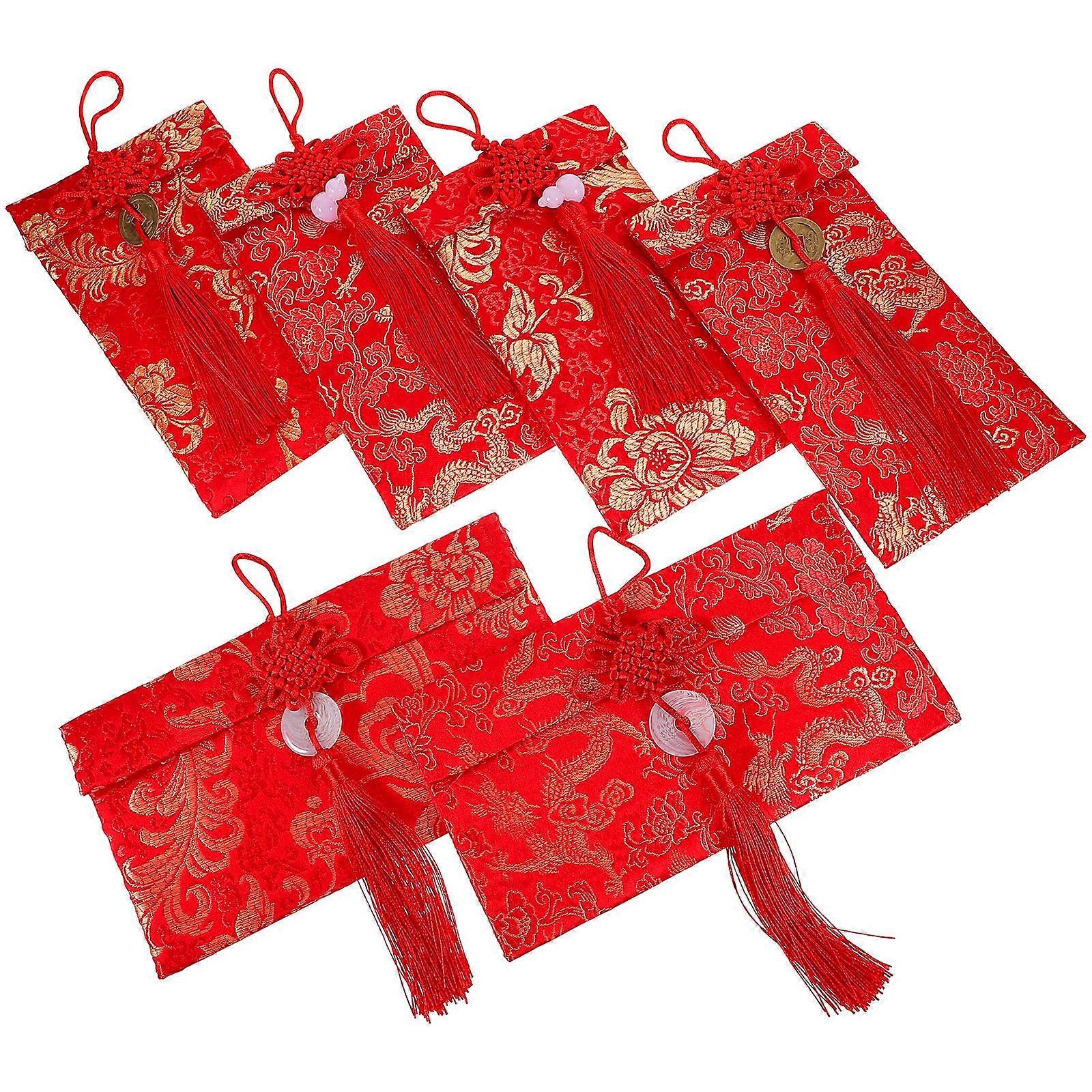 Chinese Red Envelope Cloth Packet for Weddings 18Pcs Red Envelopes