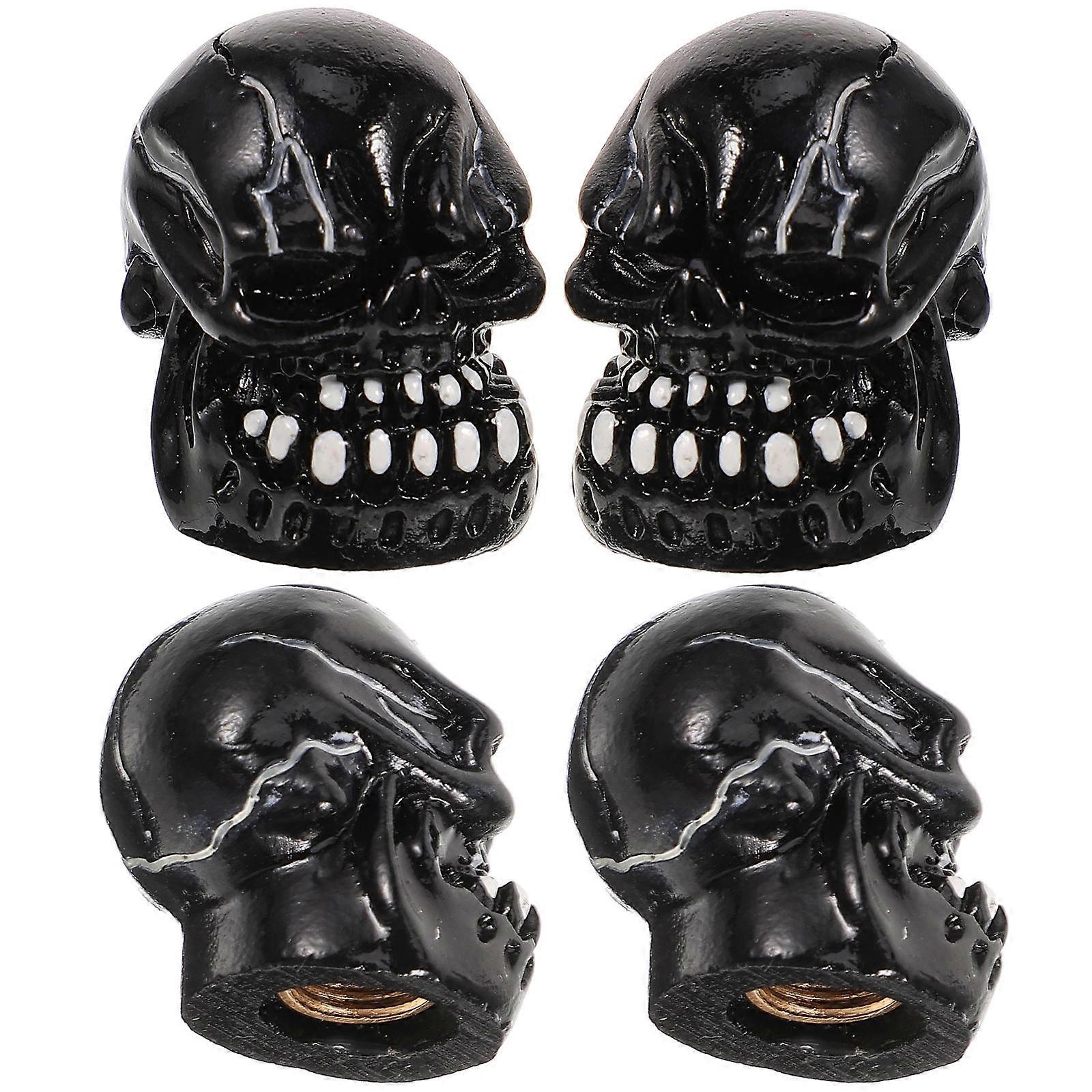 Tire Valve Caps Skull Design Valve Cap Replacement for Car 4Pcs
