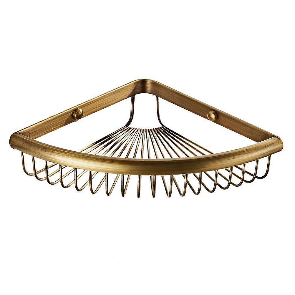 Retro Storage Shelf Fan Shape Basket for Bathroom Use Wall Mount