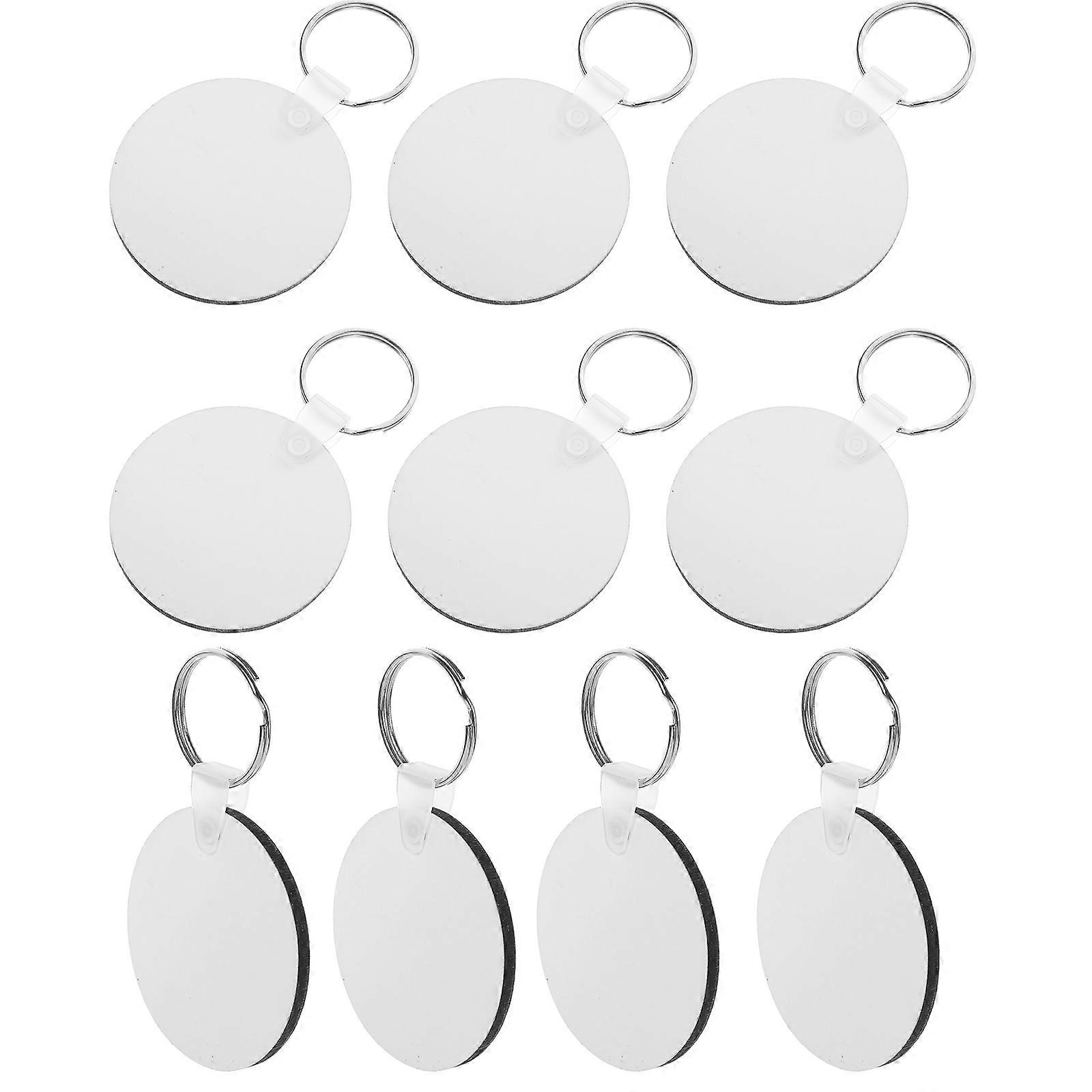 Sublimation Keychain Blanks For DIY Handmade Craft Projects 50 Pcs Round White Density Board And Metal Key Chain Decoration