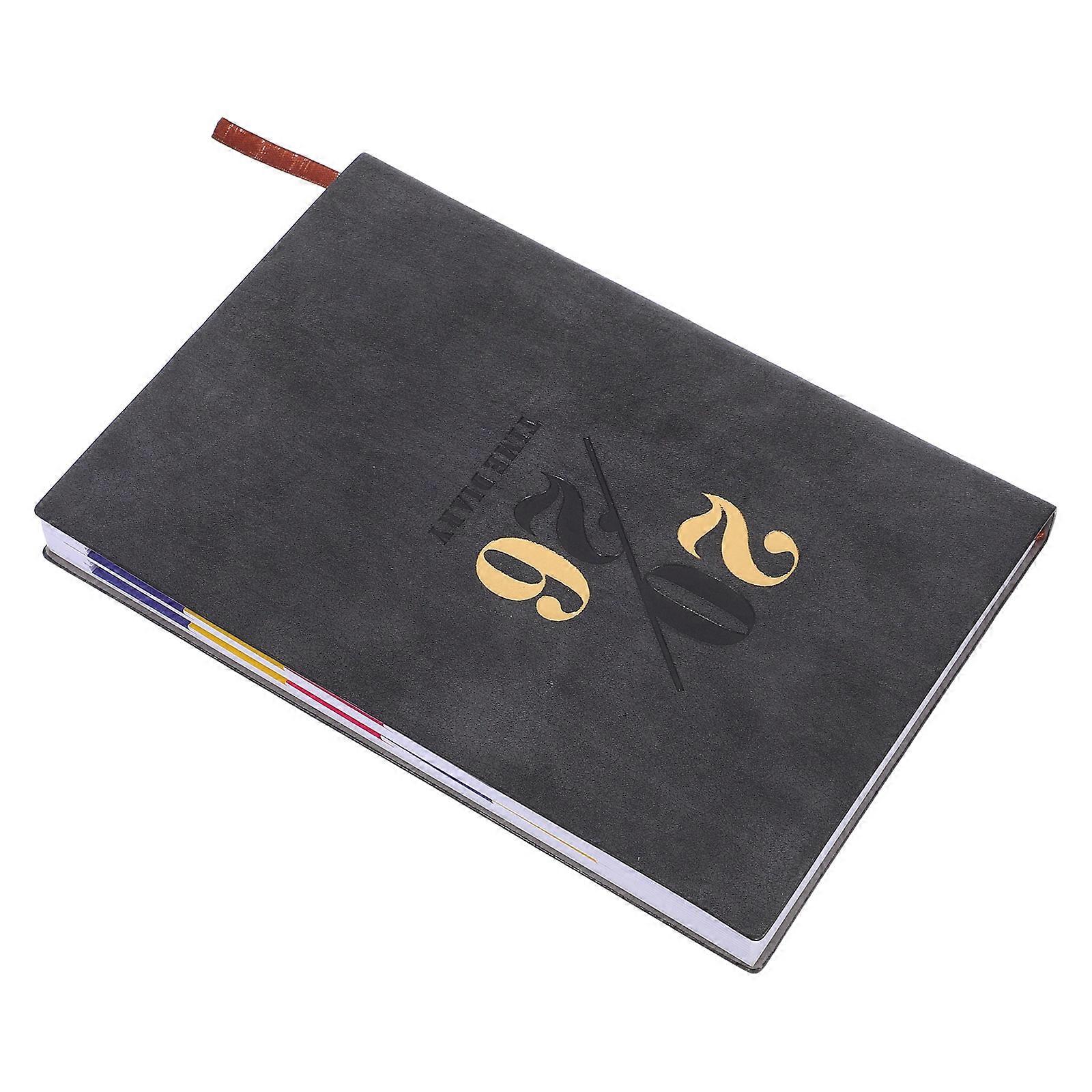 Black PU Daily Planner Notebook for Scheduling 2Pcs with Yearly Calendar