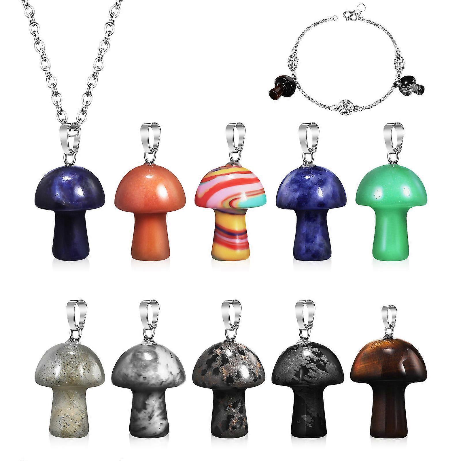 Crystal Mushroom Mushroom Charms for Earring Making 20Pcs Assorted Colors