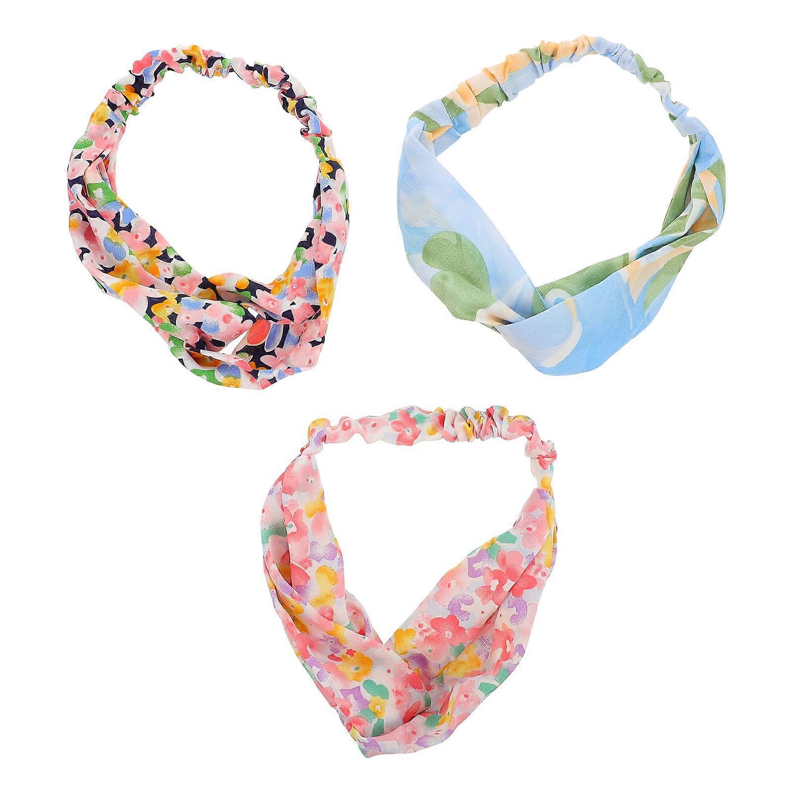 Girly Candy Color Headband Cloth Bands for Decoration 3Pcs Collection